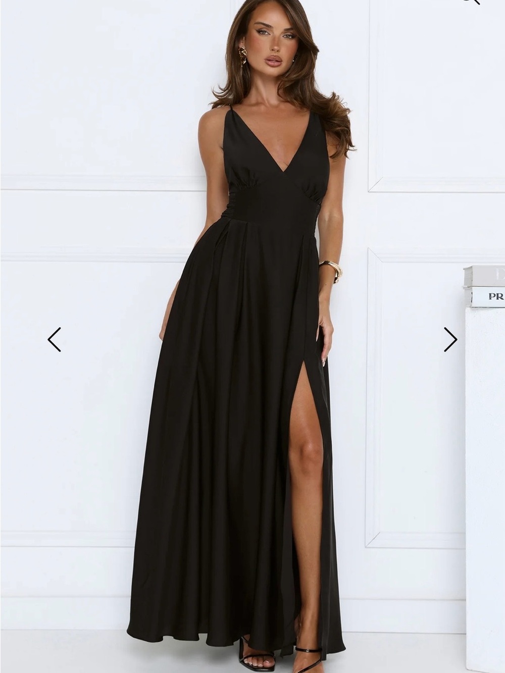 V-Neck Maxi Dress with Side Slit